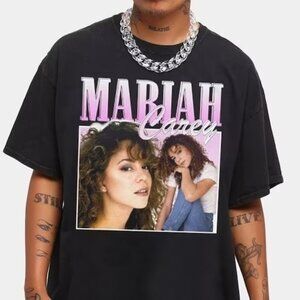 Mariah Carey Black T-Shirt Pop Music Legend Graphic Concert Fan Gift Tee 79